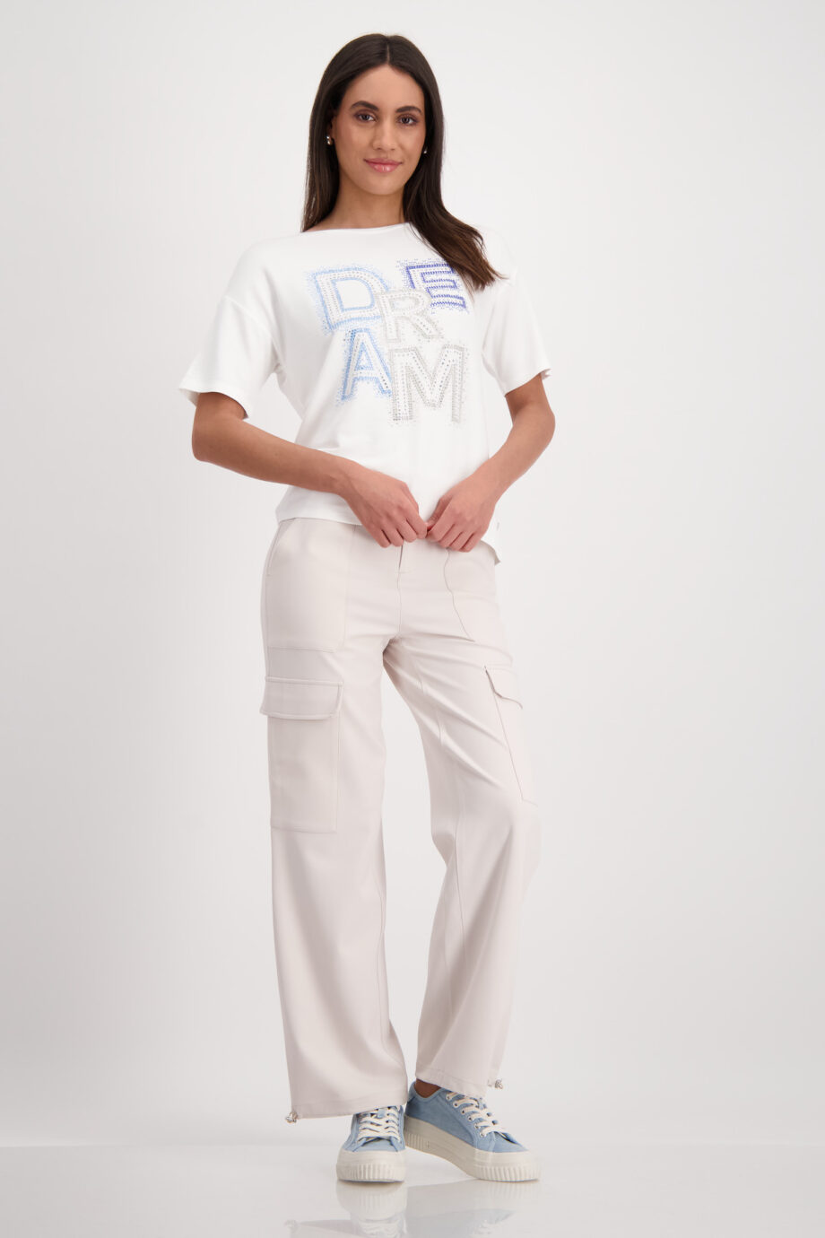 MONARI Damen T-Shirt mit Schrift in off-white