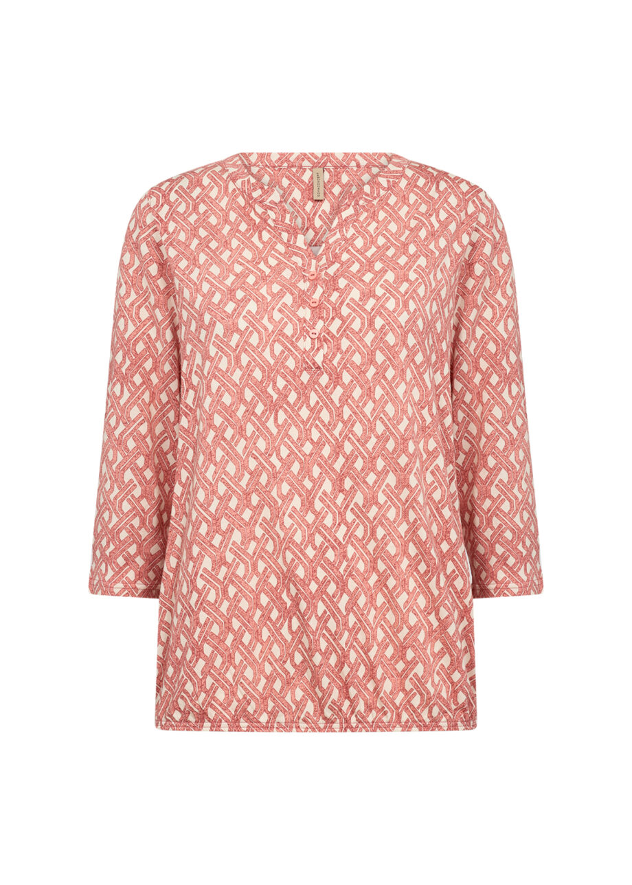 SOYACONCEPT Damen Blusenshirt Felicity mit Alloverprint in pink