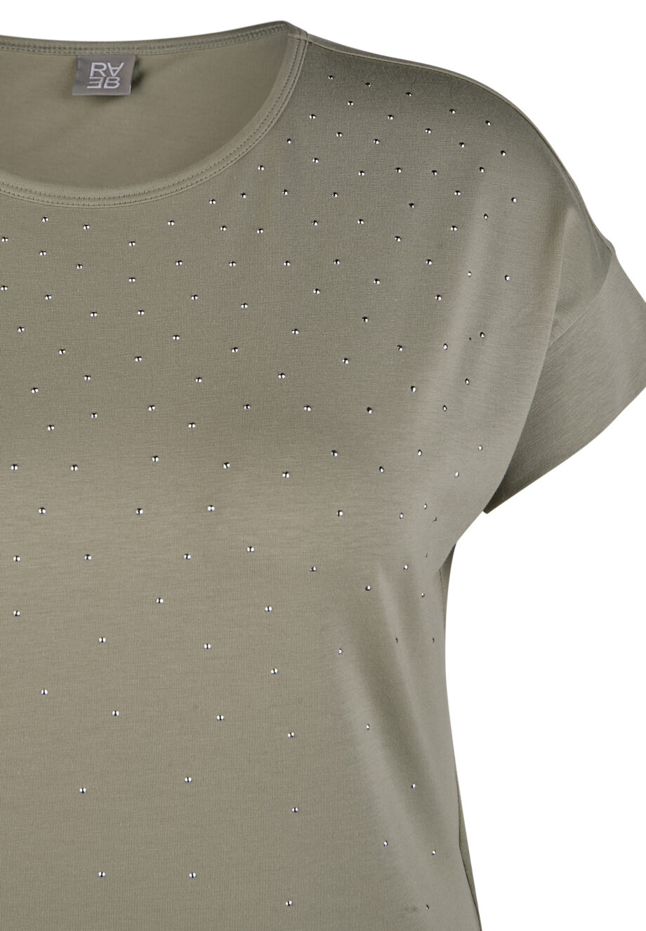 RABE Damen T-Shirt mit Glitzersteinchen in oliv