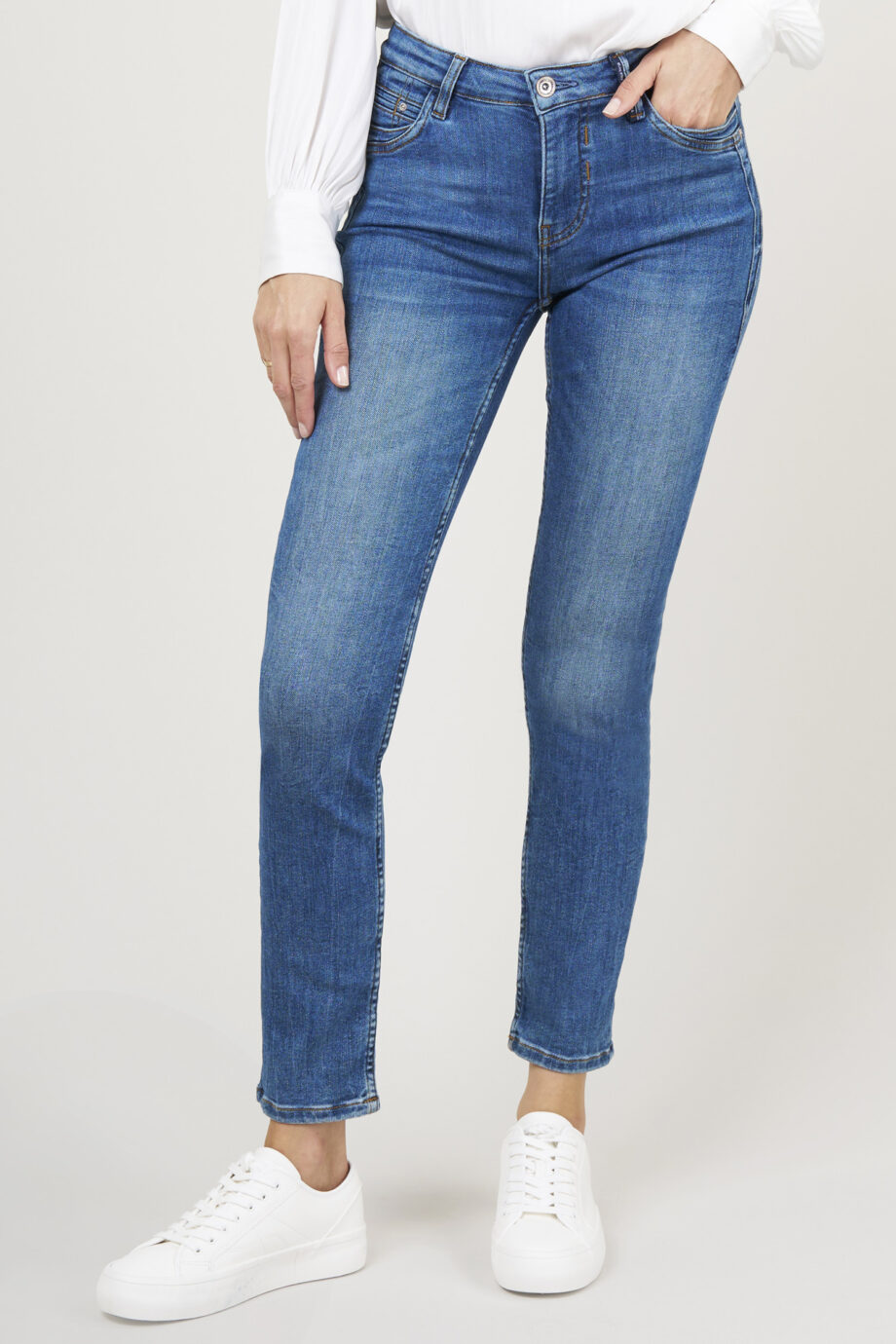 BLUE FIRE Damen Jeans Nancy slim in Blau - atlantic und stone