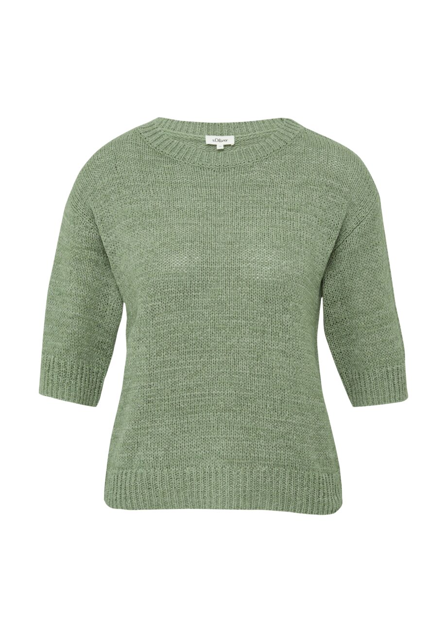 S.OLIVER Weicher Damen Strickpullover im Relaxed Fit mit 3/4-Ärmeln