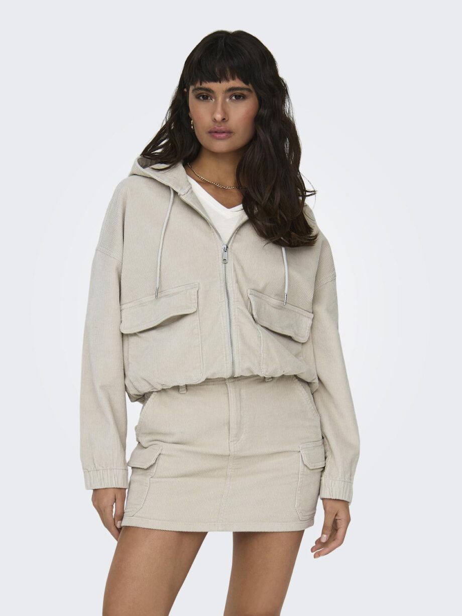 ONLY Damen Cordjacke KENZIE mit Kapuze