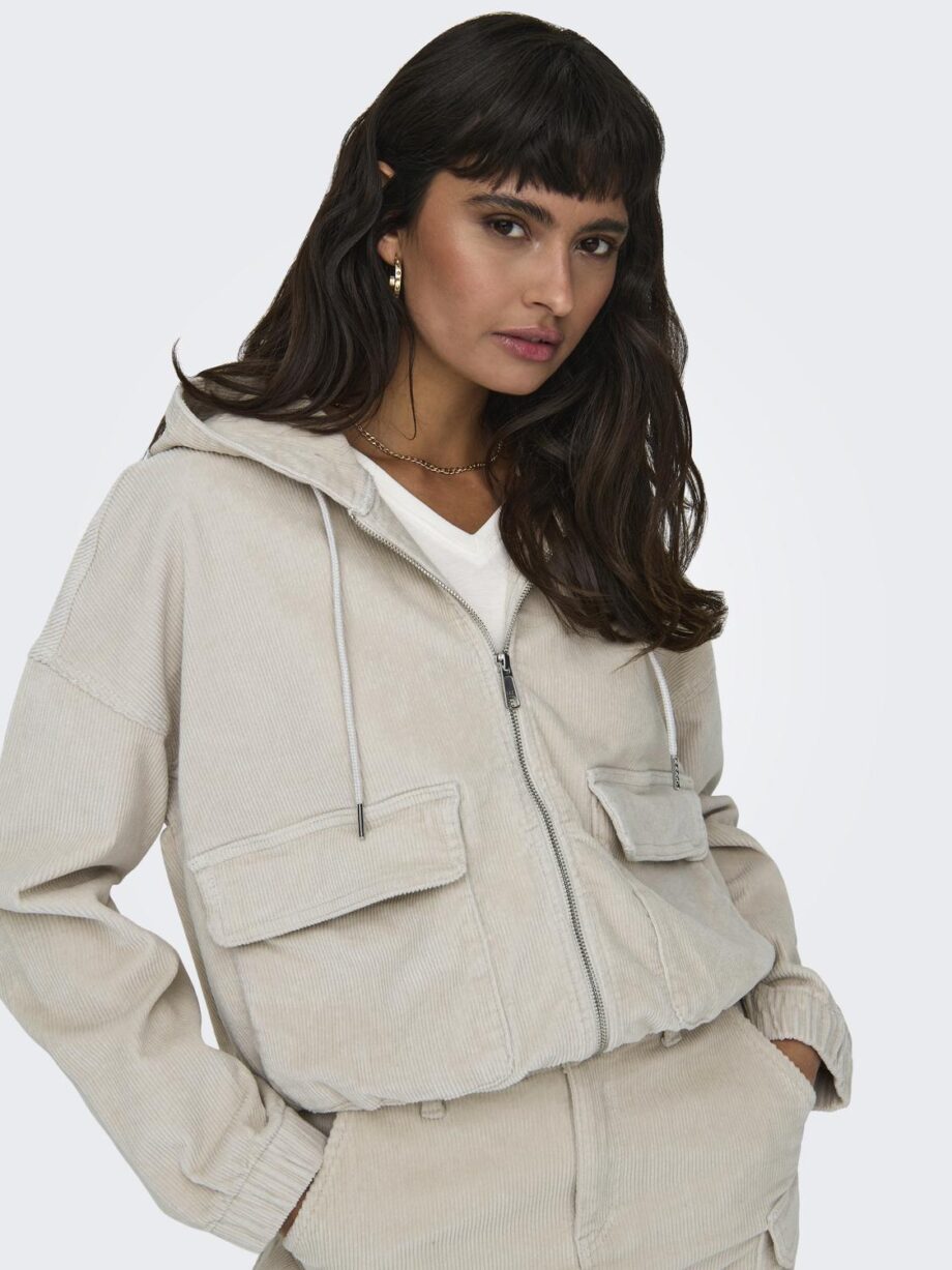 ONLY Damen Cordjacke KENZIE mit Kapuze