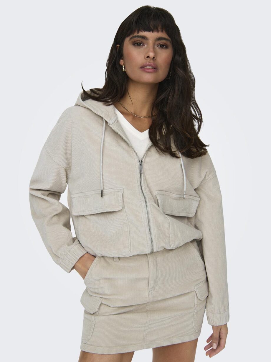 ONLY Damen Cordjacke KENZIE mit Kapuze